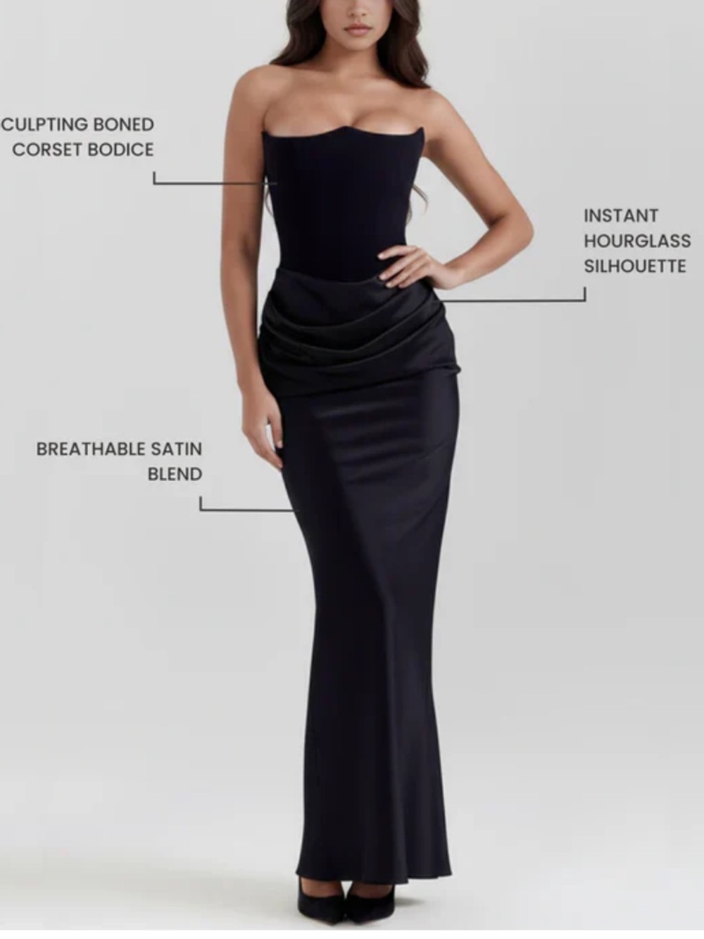Almond Muse "Hi Muse" Delicate Black Gown - Size M 
Witchy Chic